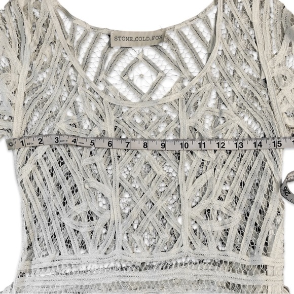 Stone Cold Fox Denver Lace Dress with Short Sleeves | Ivory, Size S - Picture 5 of 16